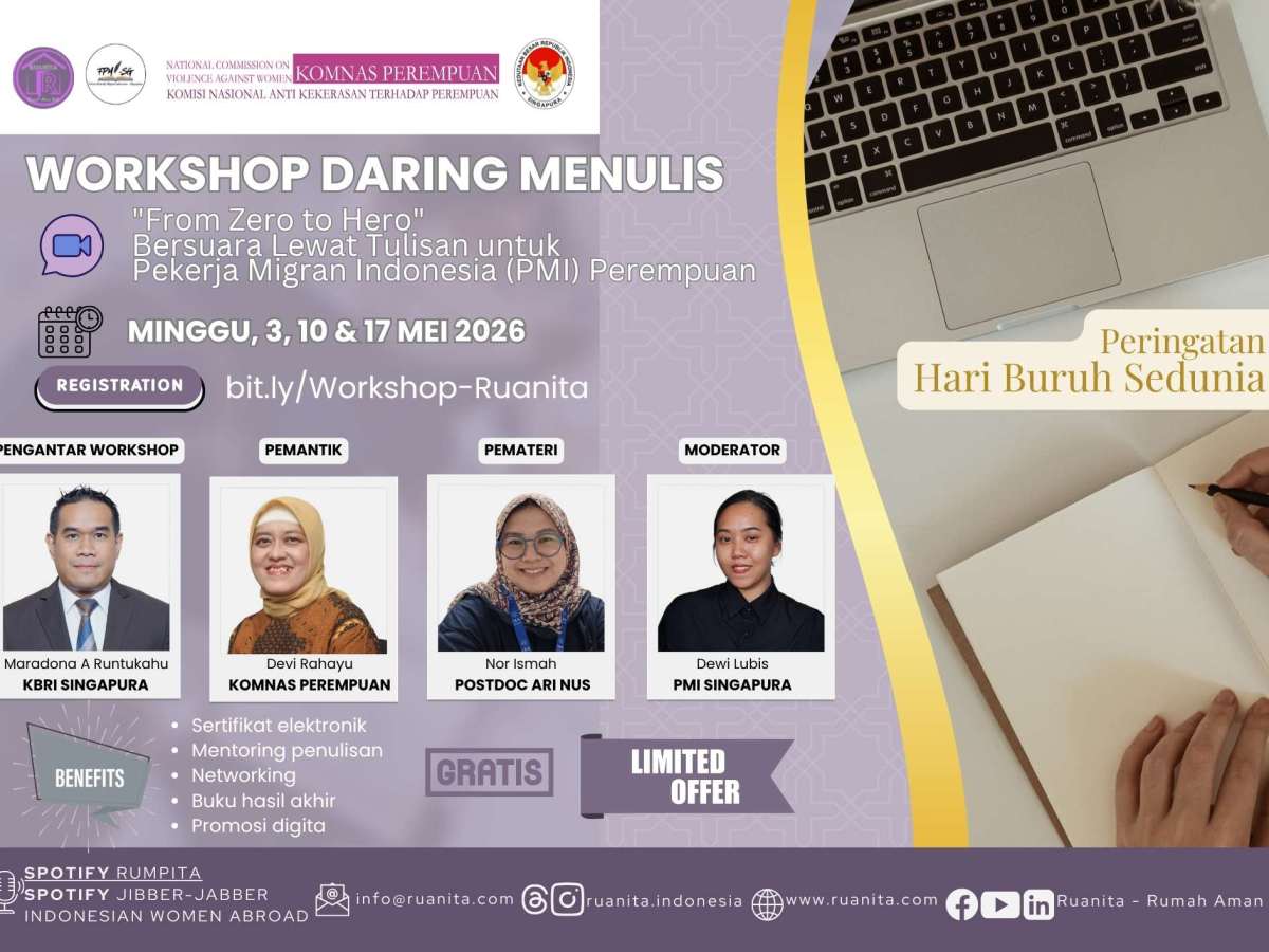 (SIARAN BERITA) Workshop Daring Menulis PMI Perempuan: Dorong Suara Perempuan Migran Lewat&nbsp;Tulisan